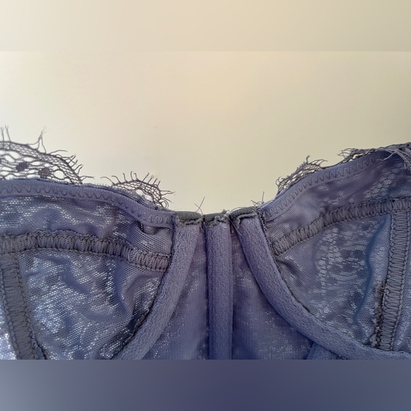 UO Out From Under Modern Love Lace Corset in Slate Blue - Picture 15 of 16